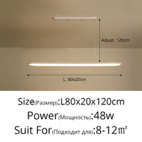 Lustre Moderne Nordique Rectangulaire LED pour Bar