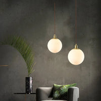 Lustre Nordique en Verre: Suspension Boule Ronde Design 8-50 cm pour Maison, Bar, Chambre, Salon et Café