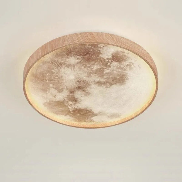 Plafonnier LED Lunaire en Bois