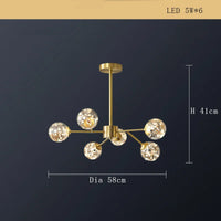 Lustre Cuivre Moderne et Minimaliste avec Étoile LED