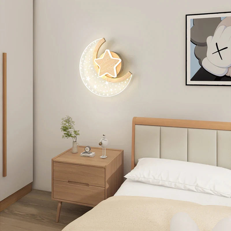 Applique murale LED Nordique Étoile Lune - Décoration Intérieure Scintillante