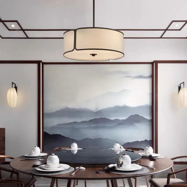Lustre Circulaire Zen de Style Chinois Moderne, Idéal pour la Décoration de votre Salon ou Restaurant