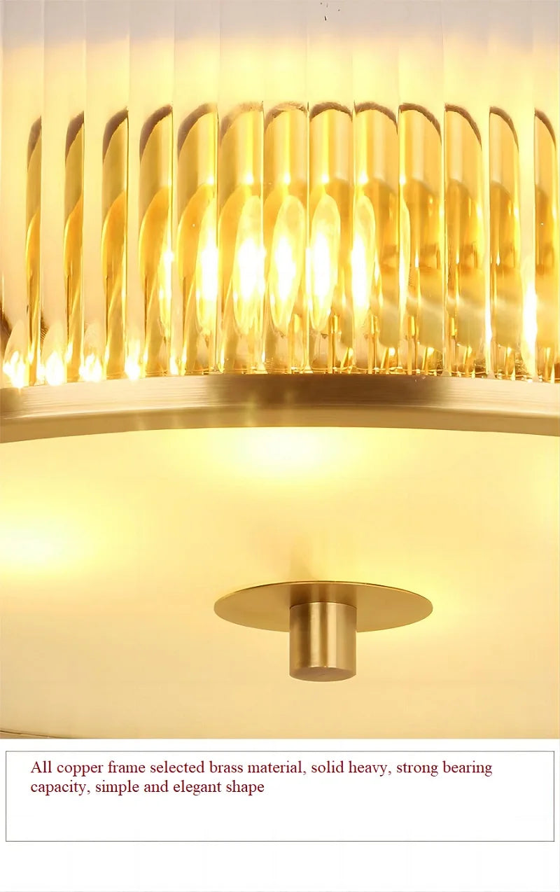 Plafonnier LED Cuivre Cristal Élégant