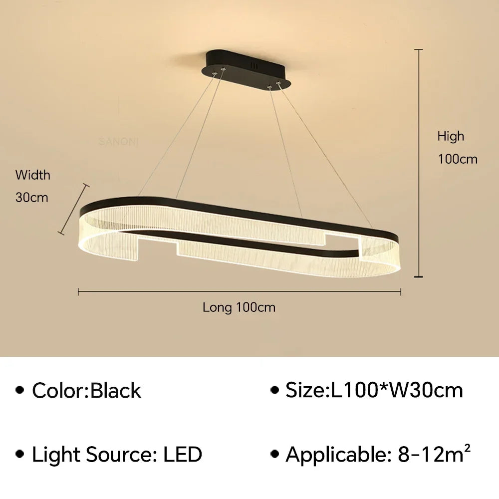 Lustre LED Anneaux Suspendu Nordique Moderne