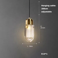 Lustre LED en Cuir et Verre