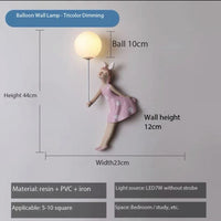 Applique murale LED rose pour une chambre de princesse