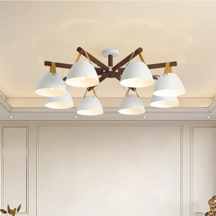 Plafonnier LED Bois & Cuir