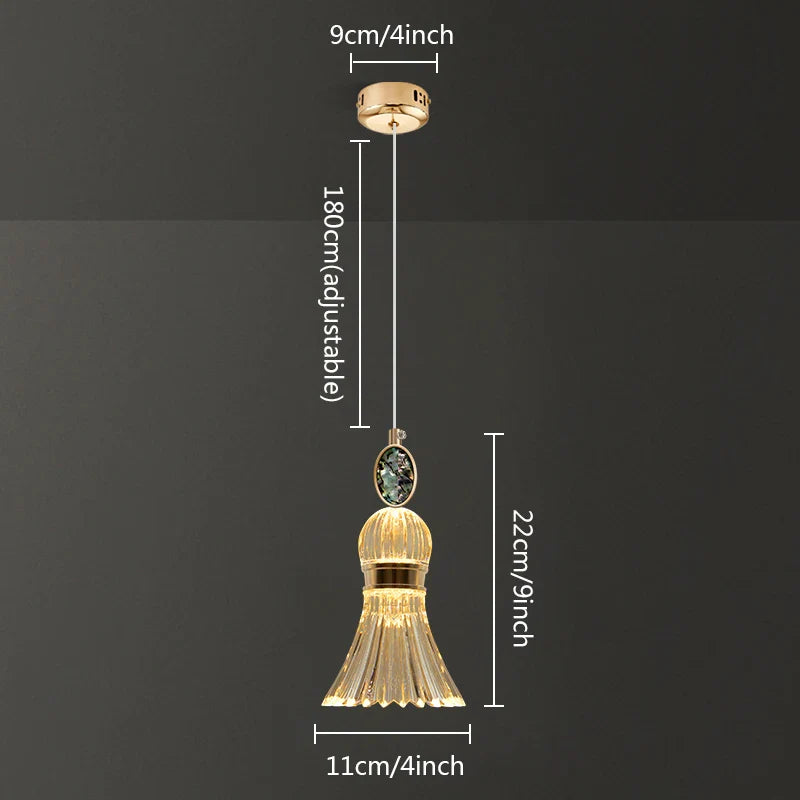 Plafond LED nordique en cristal : suspension lumineuse pour un éclairage élégant