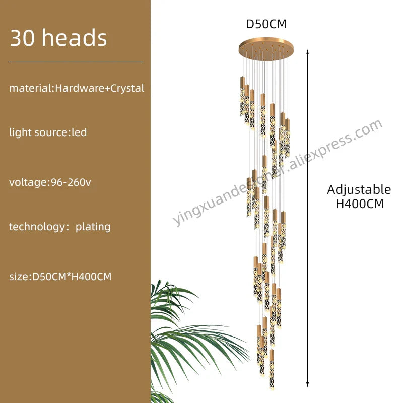 Suspension d'escalier en cristal Luxe & Élégance