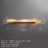 LED Lumière de Luxe Nordique Cristal pour Applique Murale Postmoderne Chic