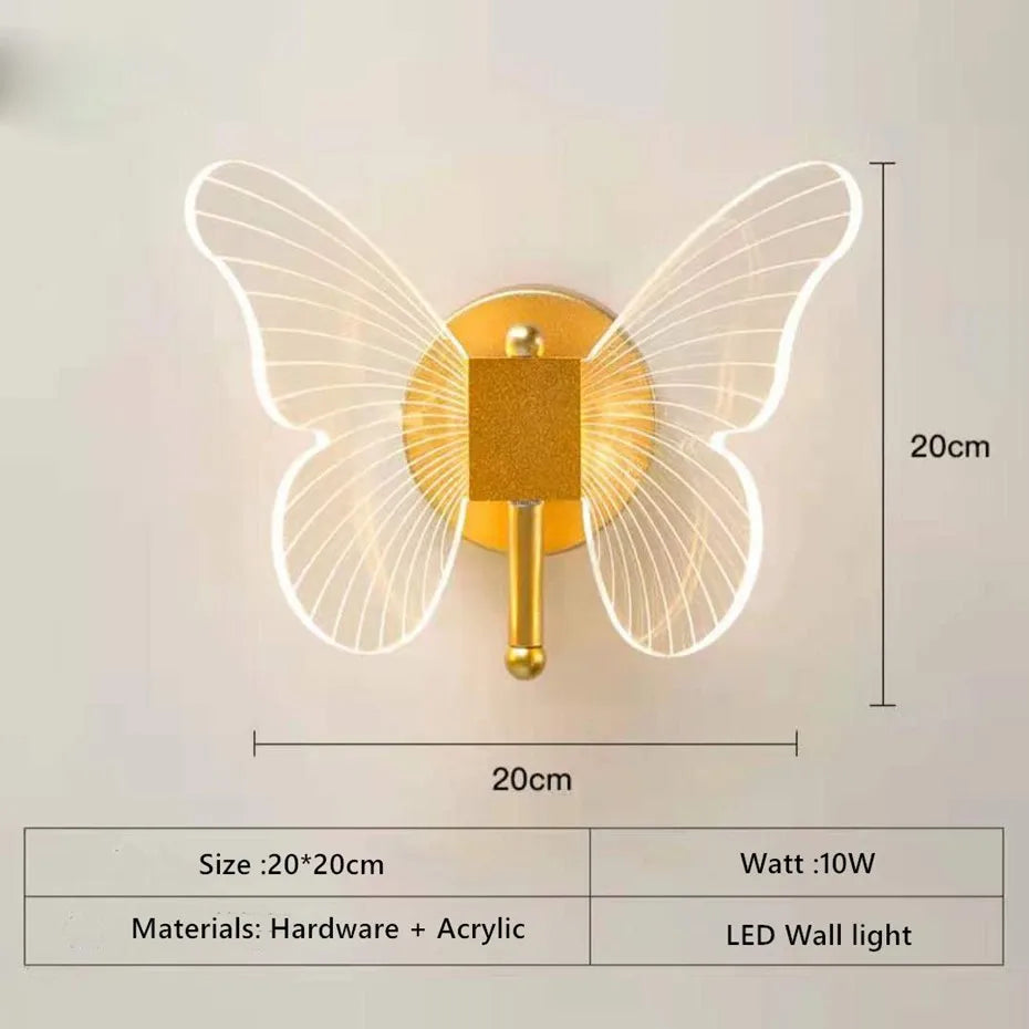 Suspension Lumineuse Papillon en Acrylique
