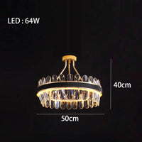 Lustre en cuir LED Cristal Luxueux Rond Suspendu Moderne - Élégance Brillante