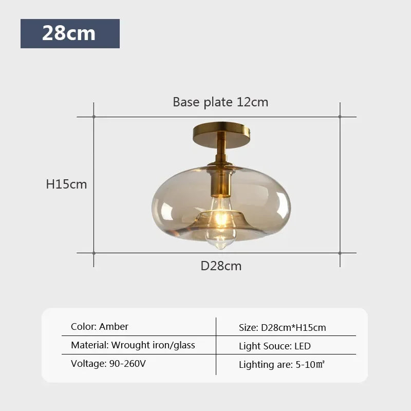 Plafonnier LED en verre de style minimaliste moderne