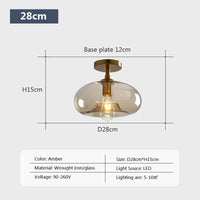Plafonnier LED en verre de style minimaliste moderne