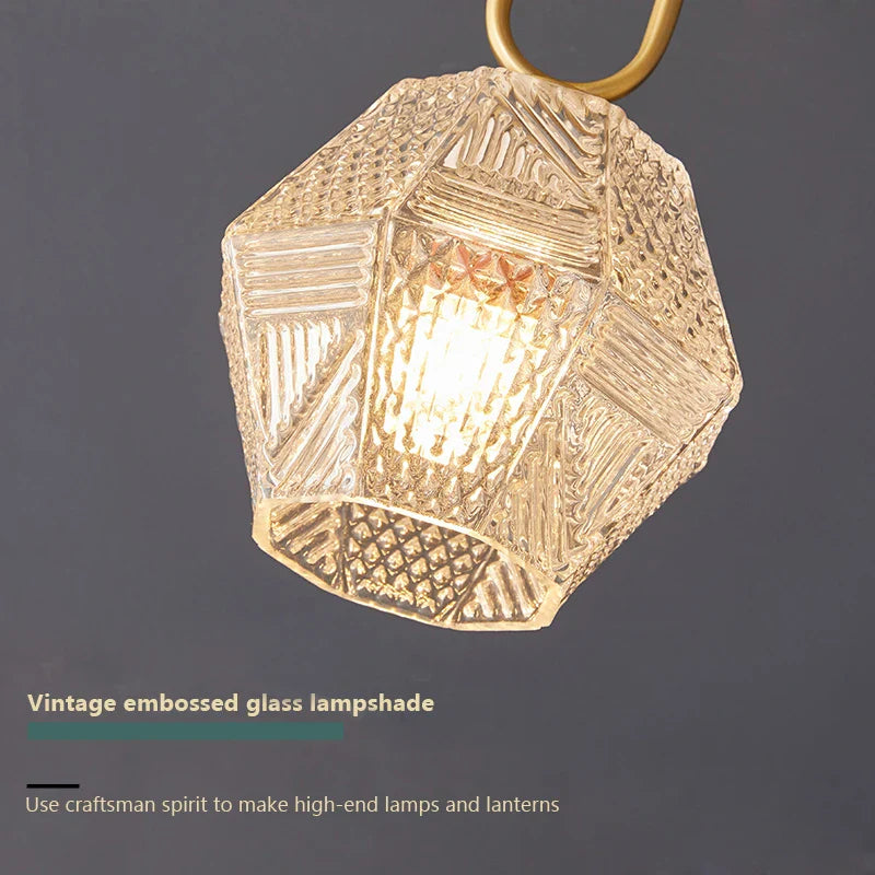 Plafonnier japonais en verre doré