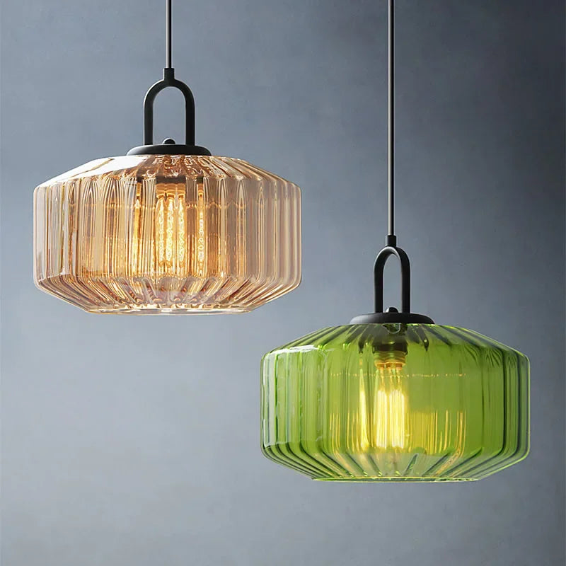 Suspension LED Nordique Rétro en Verre pour Intérieur Loft