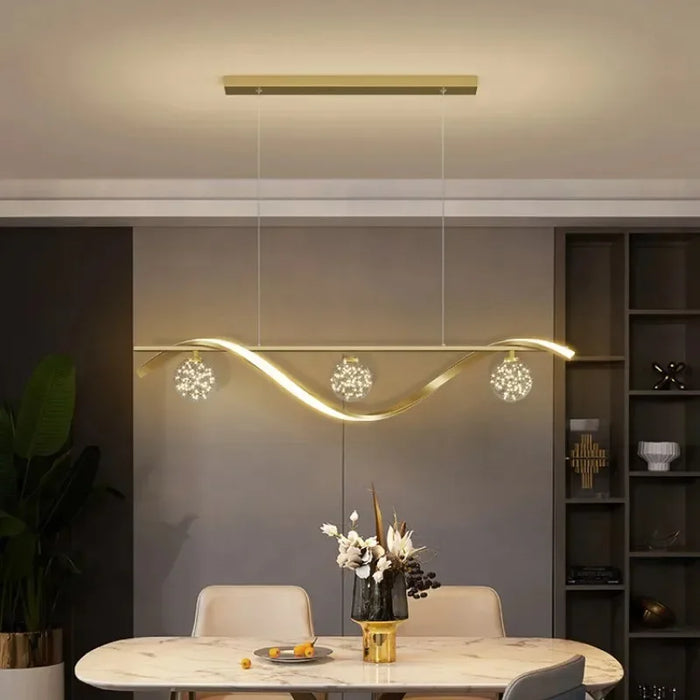 Lustre LED Moderne Minimaliste en Verre pour Restaurants de Luxe