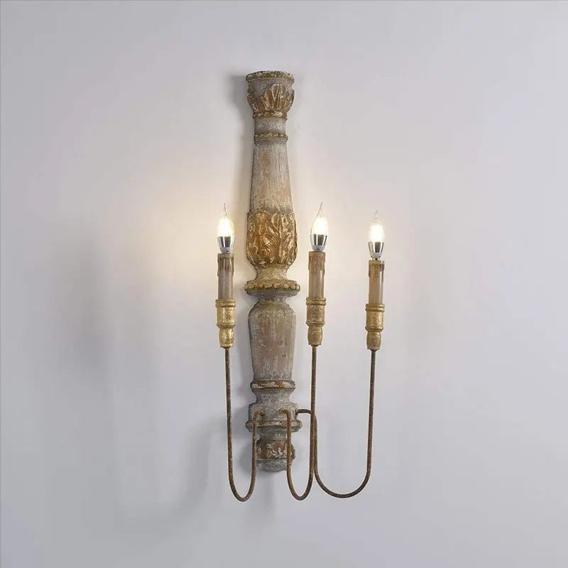 Applique Murale Rétro Américaine en Bois - Déco Murale Rustique Française