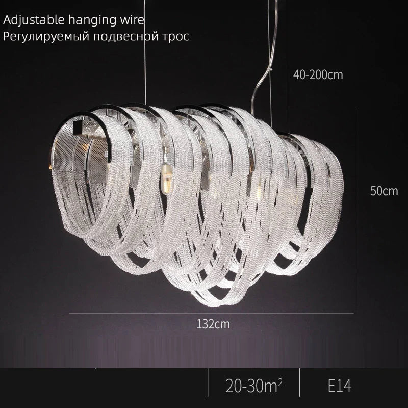 Lustre Nordique Moderne en Cristal avec LED et Glands Lumineux