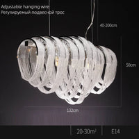 Lustre Nordique Moderne en Cristal avec LED et Glands Lumineux