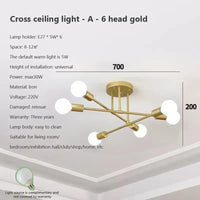 Lustre LED Moderne Chic en Noir, Blanc et Or
