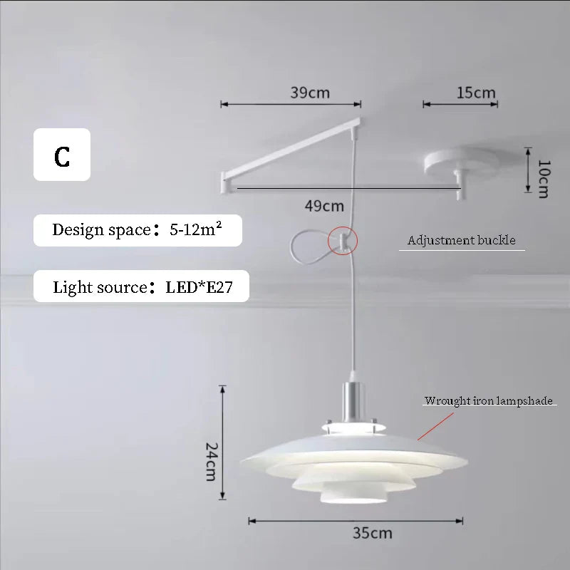 Lustres à bascule LED pour table à manger nordique