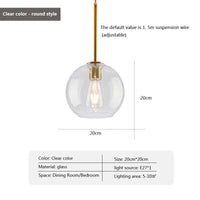 Suspension Design Nordique en Verre LED - Luminaire Décoratif d'Intérieur