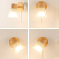 Applique murale LED design en bois et verre