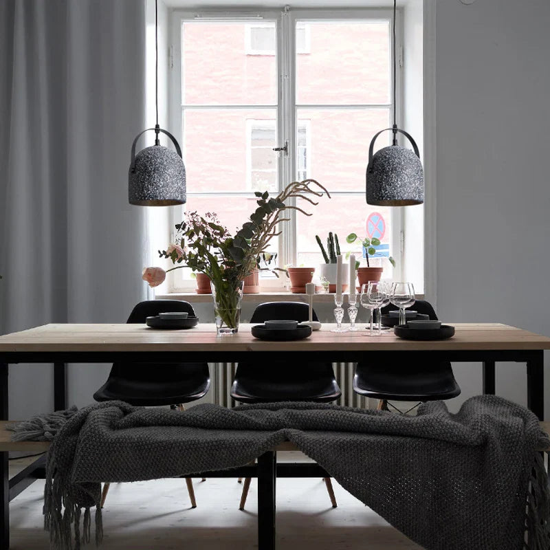 Suspension minimaliste en béton rétro avec éclairage LED innovant