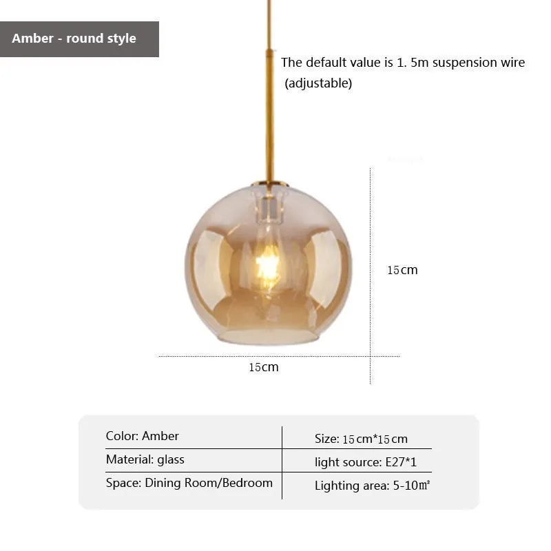Suspension LED en verre au design nordique minimaliste - Élégance Scandinave