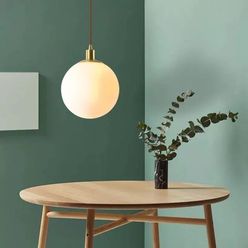 Lustre Nordique en Verre: Suspension Boule Ronde Design 8-50 cm pour Maison, Bar, Chambre, Salon et Café