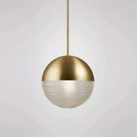 Suspension design en verre et métal : Boule Reed