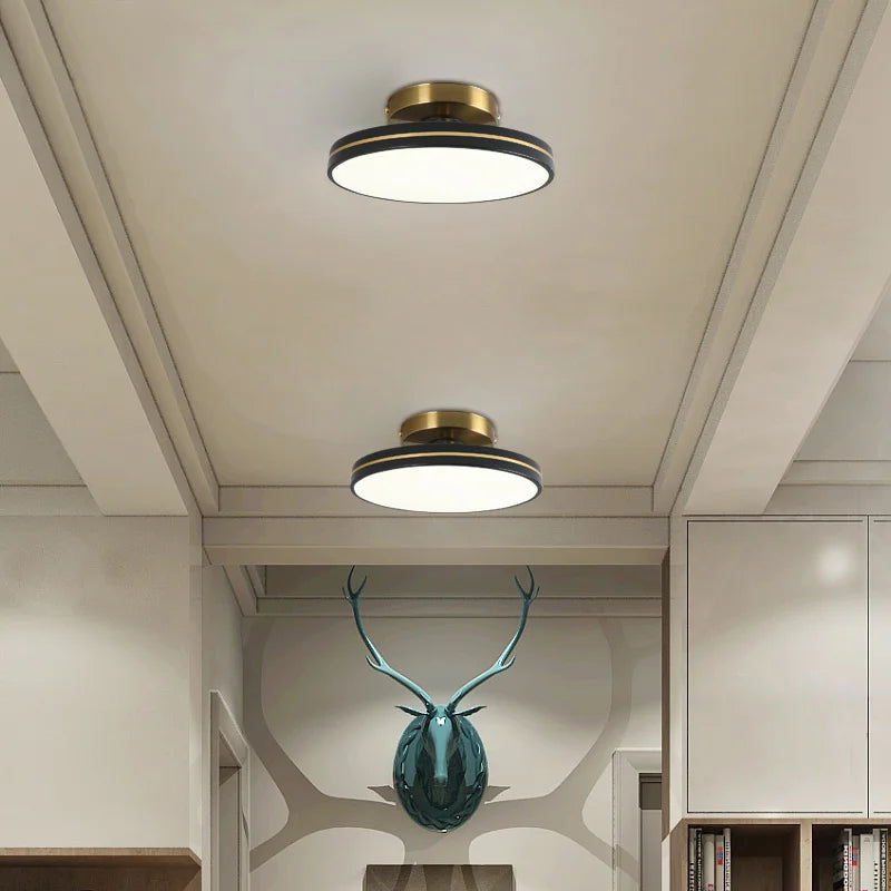 Plafonnier LED Doré en Métal