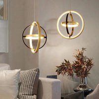 Suspension LED Rotative en Forme de Cercle