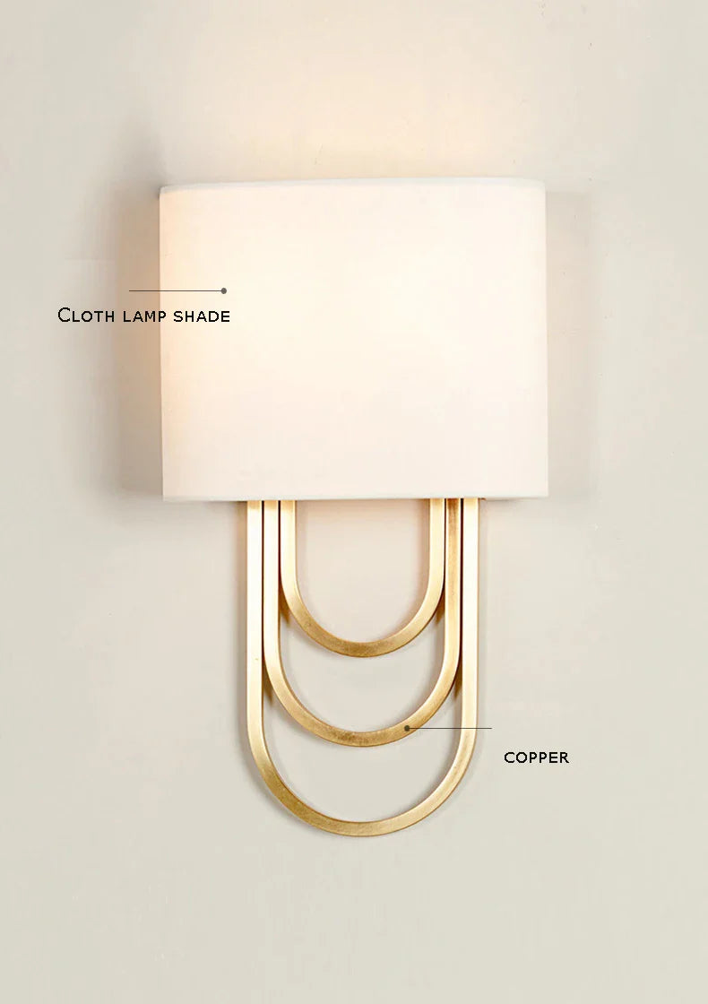 Applique Murale LED en Cuivre Style Américain Haut de Gamme Moderne