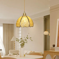 Suspension de luxe en cuivre et cristal naturel à LED