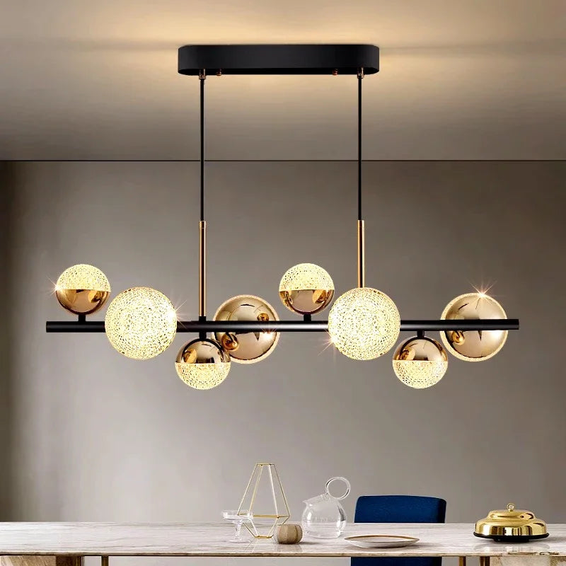 Lustre Moderne en Verre LED pour Déco Intérieure