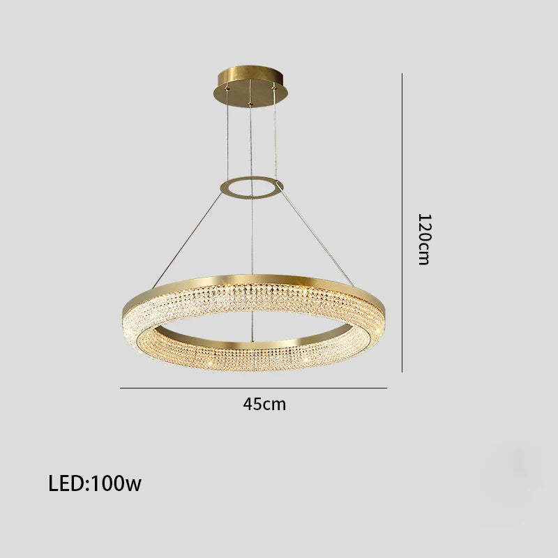 Lustre de luxe LED rond design moderne 2024 pour intérieur - Élégance Lumineuse