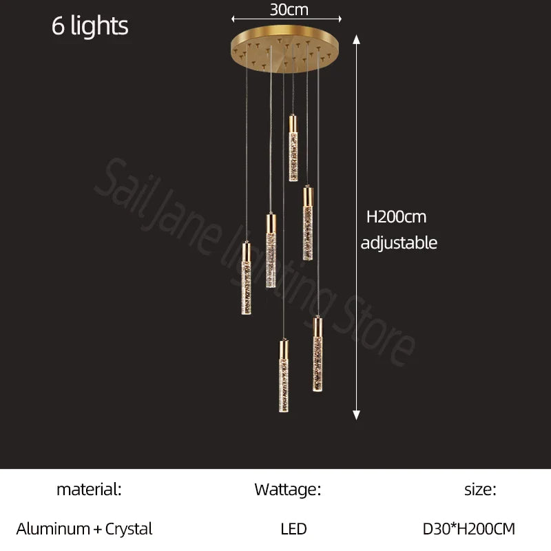 Lustre en cristal design cylindrique - Élégance lumineuse
