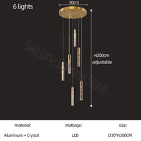 Lustre en cristal design cylindrique - Élégance lumineuse