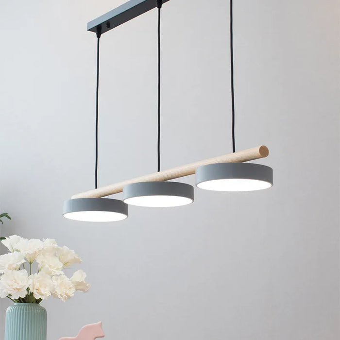 Lustre Nordique en Bois Massif avec LED Intégrée - Collection Scandinave