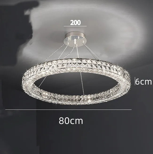 Lustre Moderne en Cristal à Deux Niveaux pour Décoration