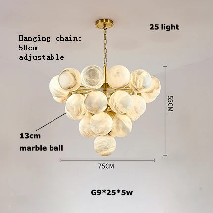 Pingpong World G9 LED Collection - Lustre en marbre suspendu