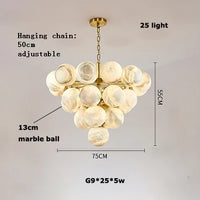 Pingpong World G9 LED Collection - Lustre en marbre suspendu