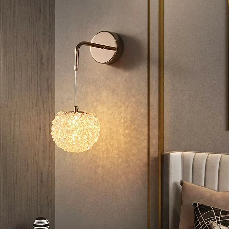 Applique murale en cuivre Prime avec cristal pour l'éclairage des restaurants et des allées