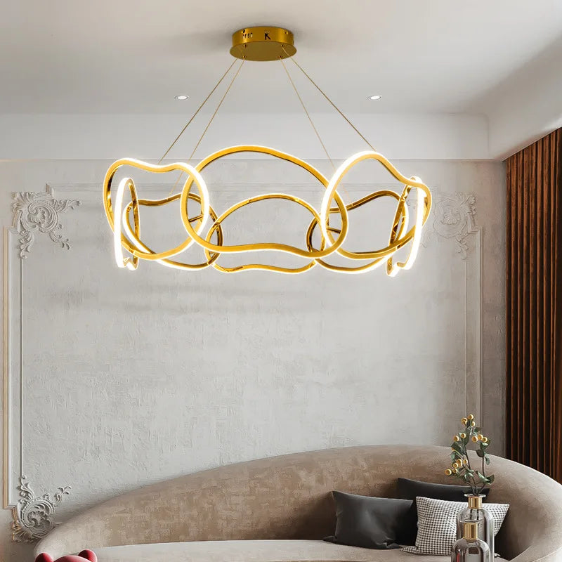 Lustre Moderne 2024 avec Lampes LED Suspendues en Silicone - Éclairage de Luxe