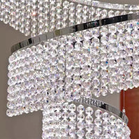 Lustre LED en Cristal pour Escalier de Luxe