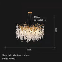 Applique murale LED en cristal et aluminium doré - Nouveauté Art Déco