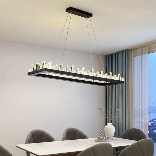 Plafonnier LED Cristal Noir & Blanc Moderne