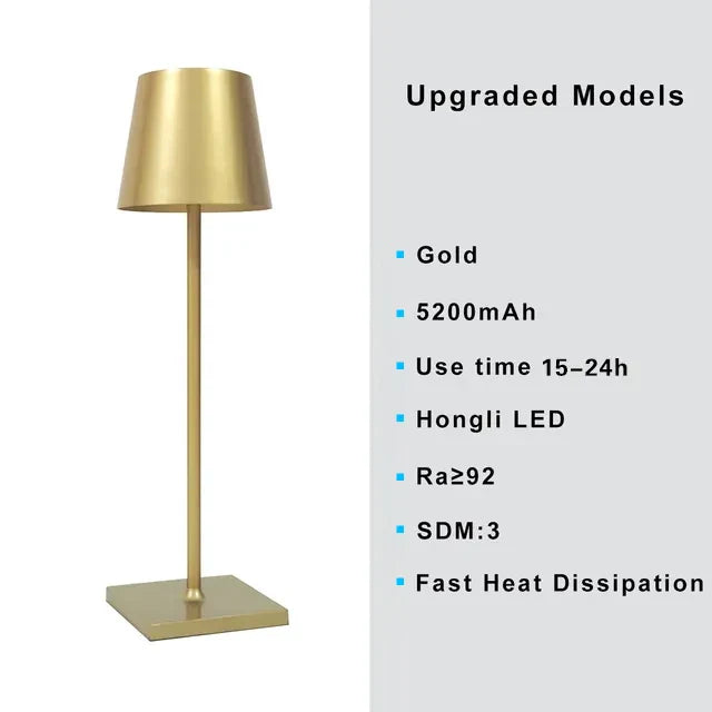 Lampe de bureau LED en alliage d'aluminium - Rechargeable via USB
